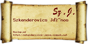 Szkenderovics János névjegykártya