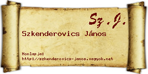 Szkenderovics János névjegykártya