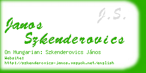janos szkenderovics business card